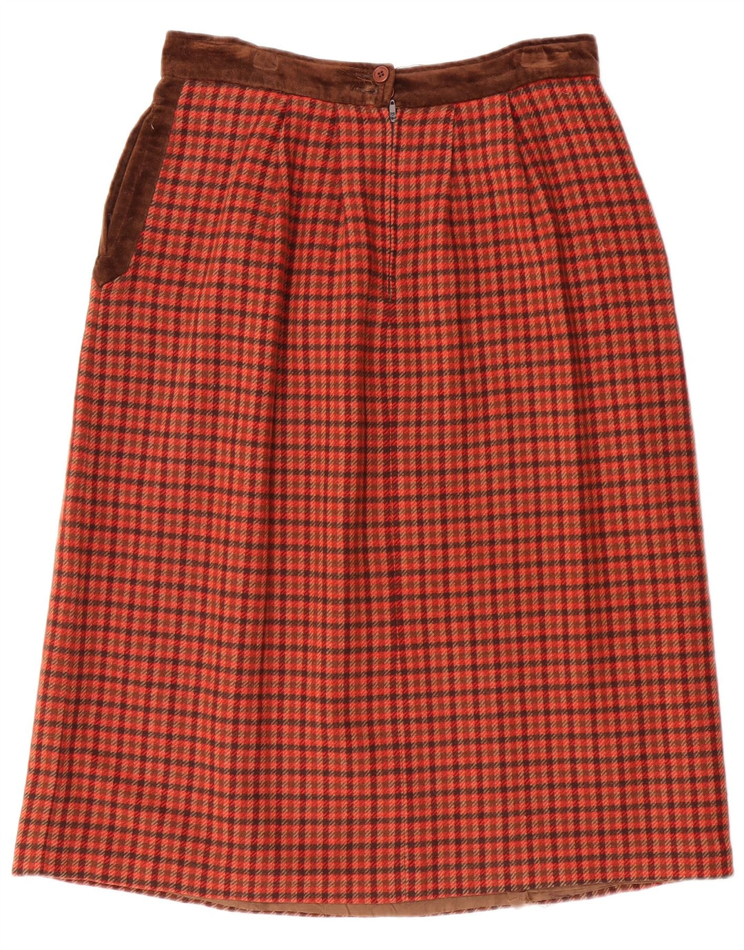 Saia feminina Miss V A-Line VALENTINO W30 lã houndstooth vermelha média