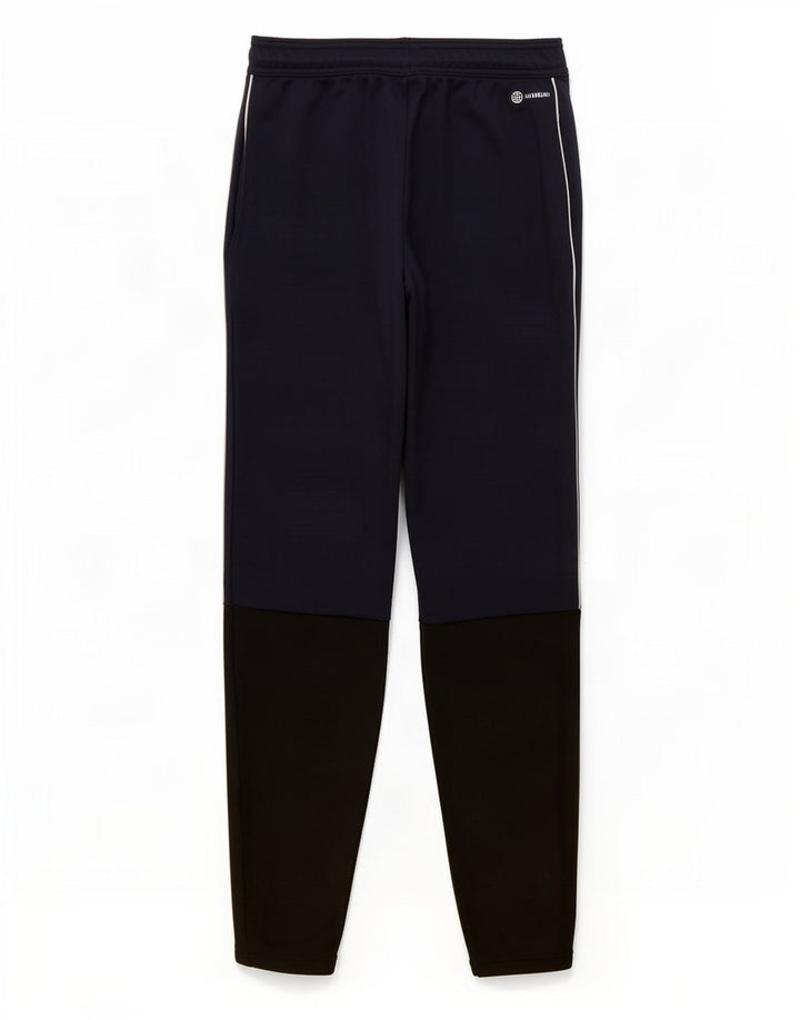 Calça de treino masculina Adidas médio azul marinho colorblock poliéster