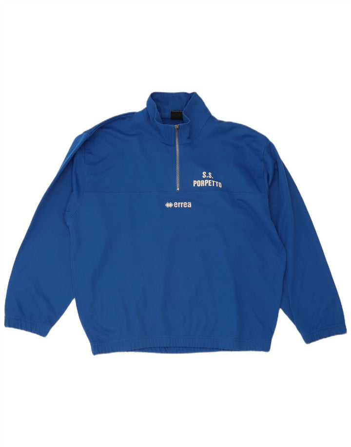 Errea Mens Zip Neck Pulôver Treino Top Grande Azul
