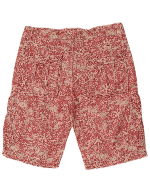 Shorts cargo masculino Fat Face W32 médio vermelho floral