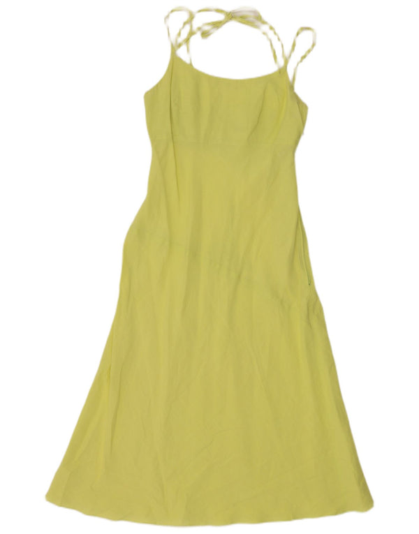 Vestido de verão regular feminino Benetton UK 12 médio amarelo