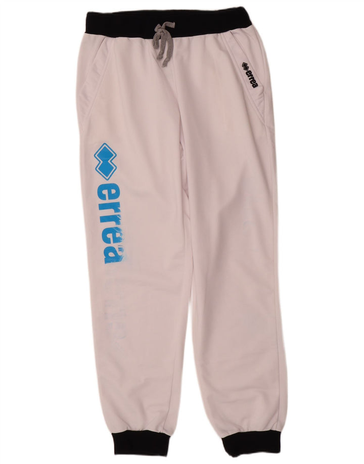 Calça esportiva masculina Errea com estampa gráfica e joggers médio branco colorblock