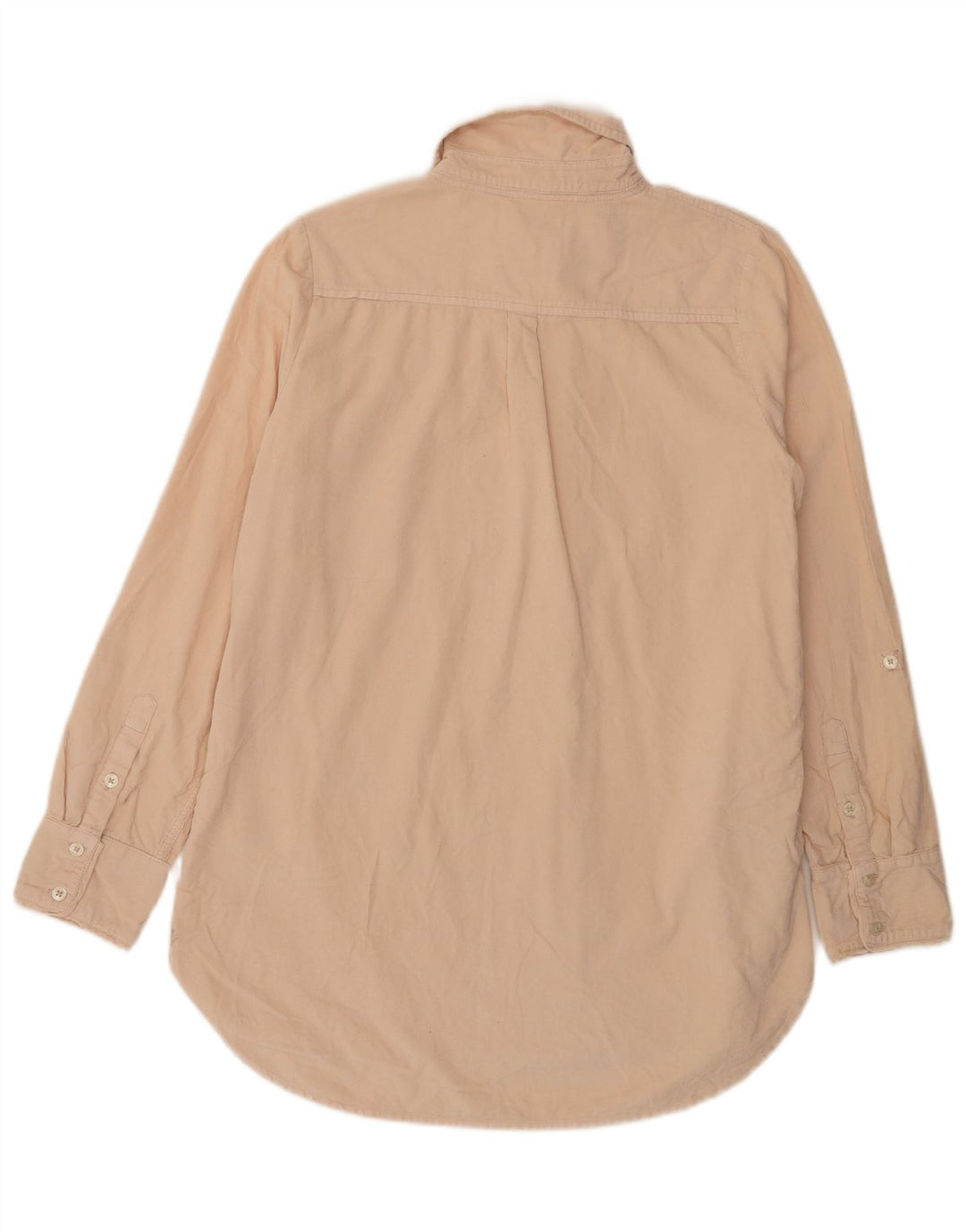 Camisa de veludo feminino Fat Face UK 12 algodão bege médio