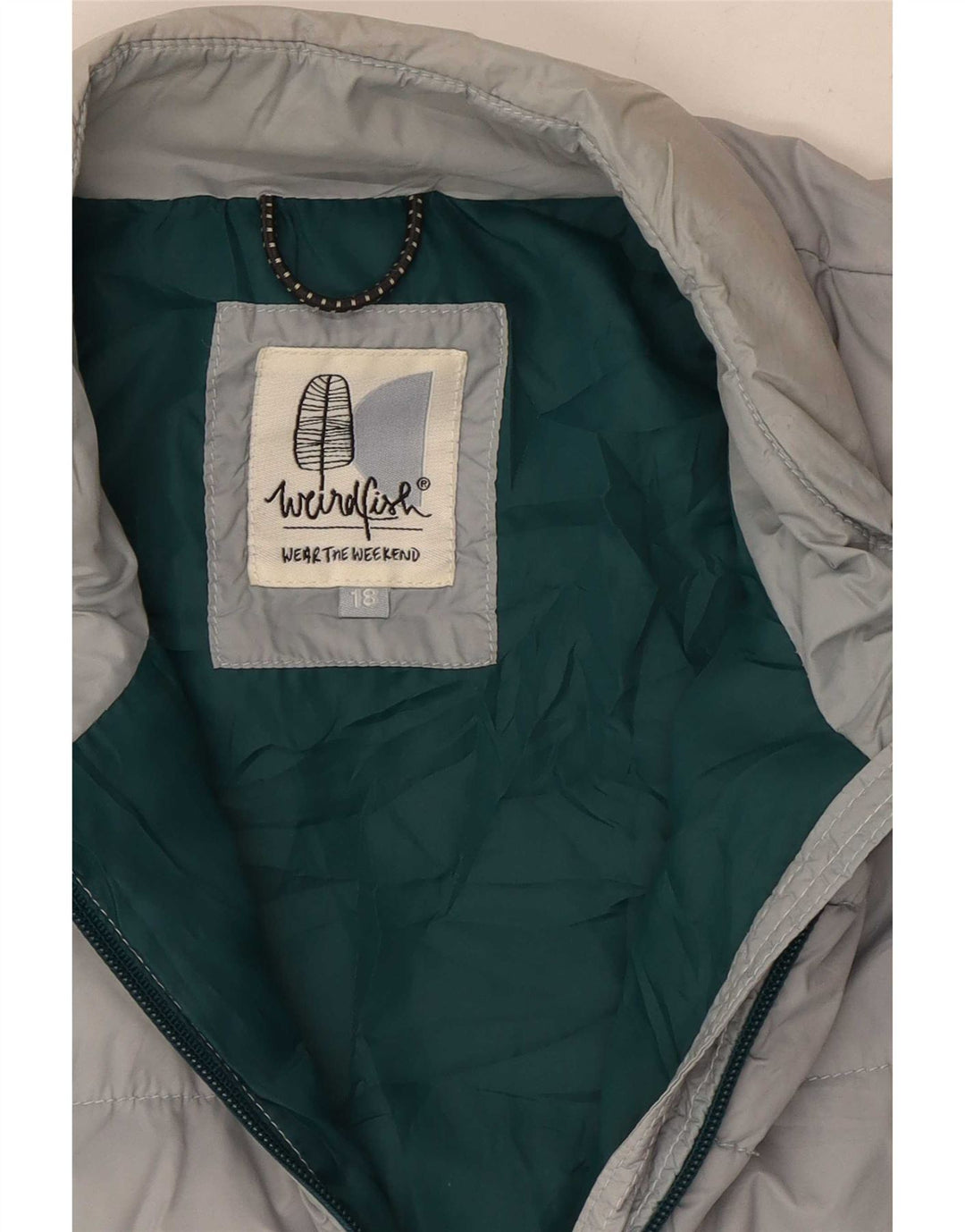 Jaqueta acolchoada feminina Weird Fish UK 18 XL azul nylon