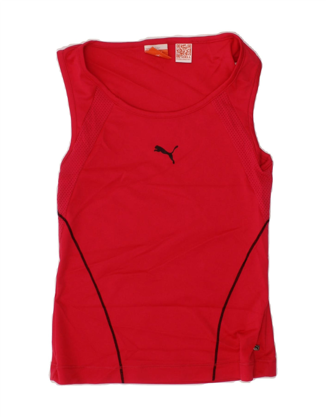 PUMA Girls Vest Top 7-8 Years Pink Polyester Vintage Puma and Second-Hand Puma from Messina Hembry 