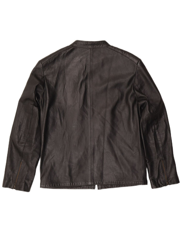 Jaqueta de couro masculina vintage UK 38 couro preto médio