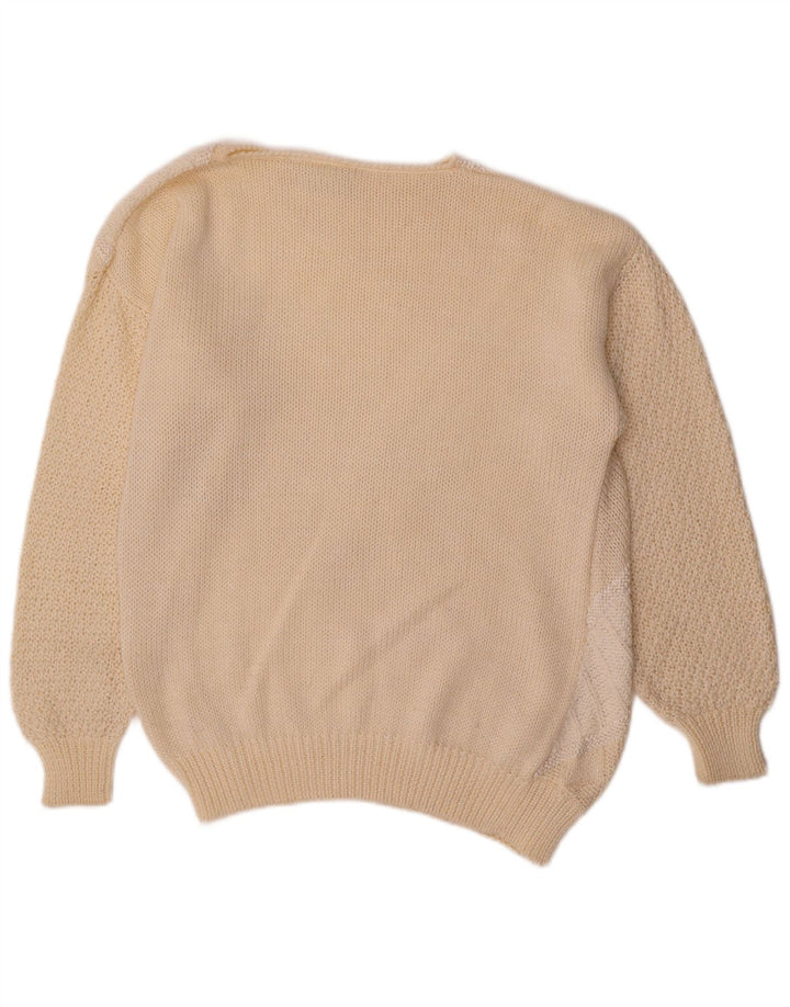 MADELEINE Suéter feminino com gola canoa UE 40/42 médio bege