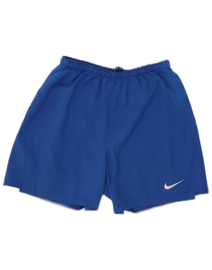 Shorts esportivos masculinos Nike médio azul poliéster