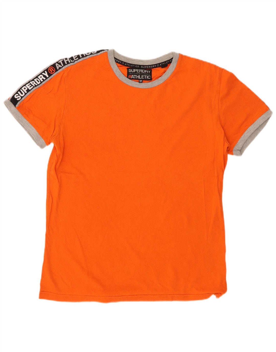 Camiseta masculina gráfica SUPERDRY Top médio laranja colorblock algodão