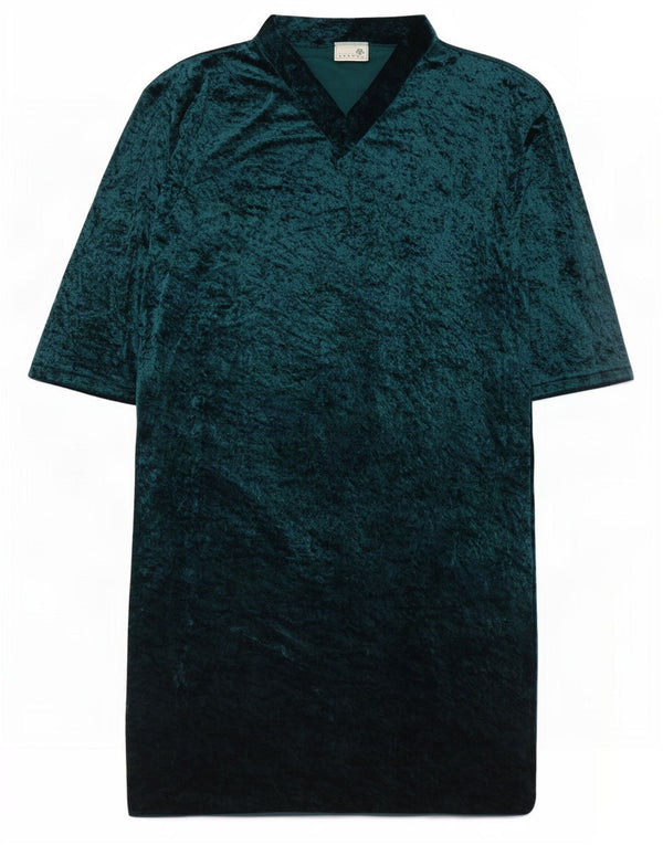 First Avenue Womens 3/4 Sleeve Velvet Tunic Dress UK 18 XL Green