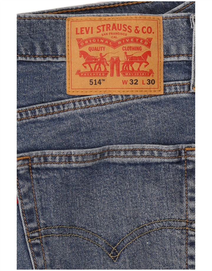 Levi's Masculino 514 Straight Jeans W32 L30 Azul Algodão