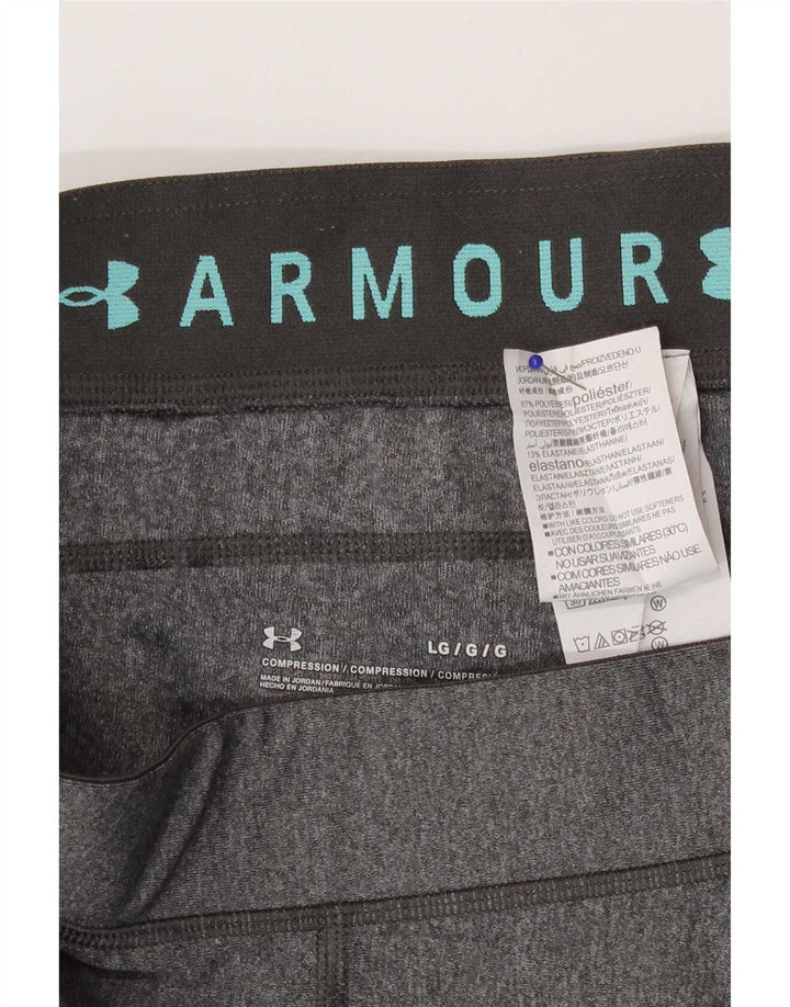 Under Armour Womens Capri Leggings UK 14 Grande Poliéster Geométrico Cinza