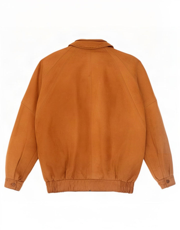 Jaqueta de couro masculina vintage UK 42 XL bege
