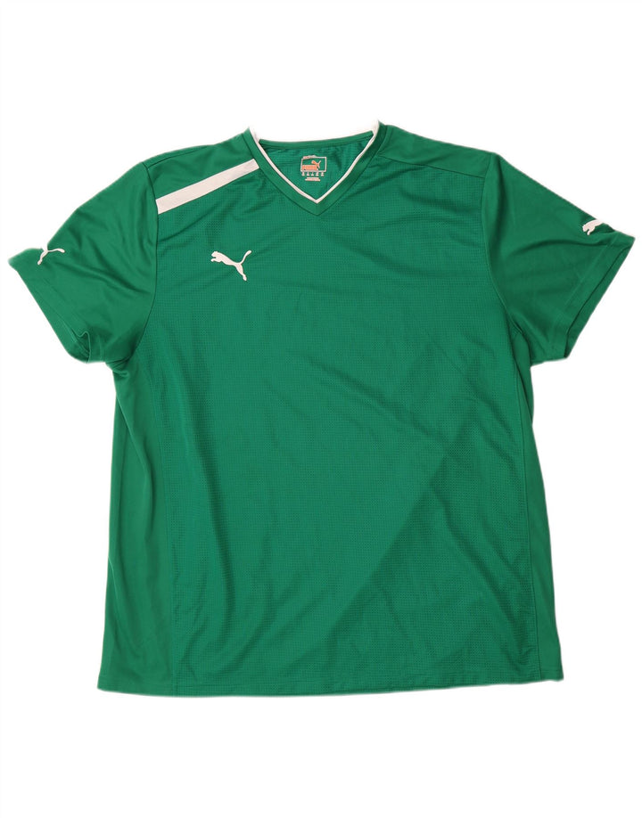 Camiseta masculina Puma Top 2XL verde colorblock
