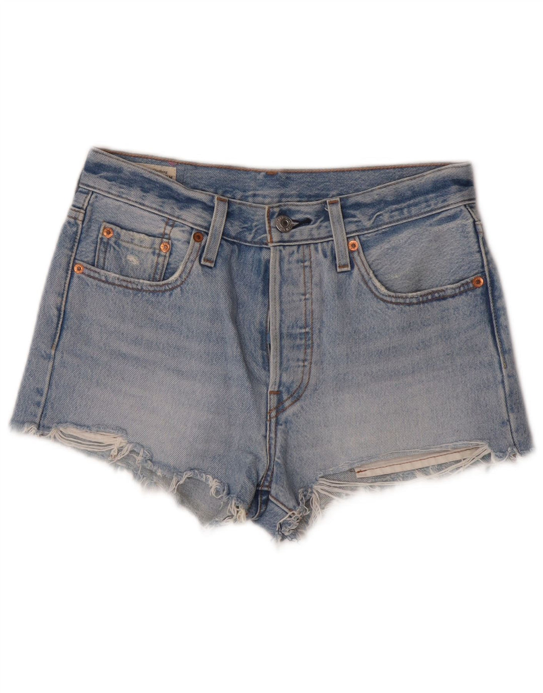 Calça jeans feminina Levi's 501 W25 algodão azul pequeno