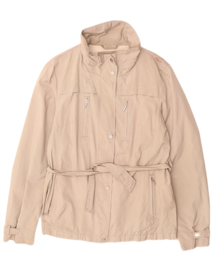 Jaqueta Geox Feminina Respira Utility UK 14 Grande Poliéster Bege