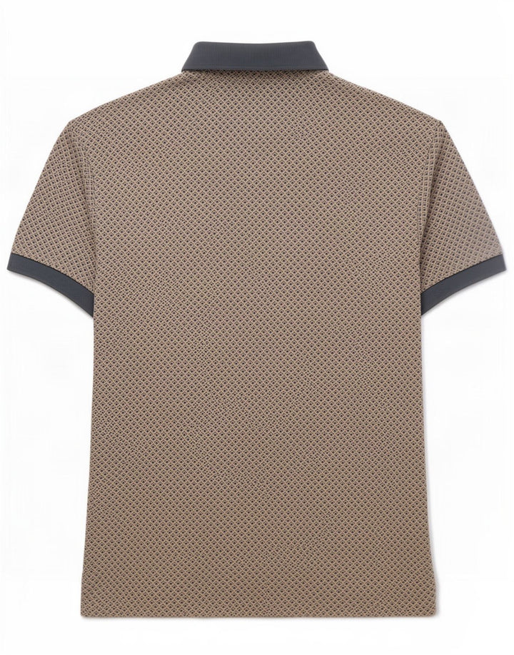 Camisa polo masculina Barbour grande algodão geométrico cinza