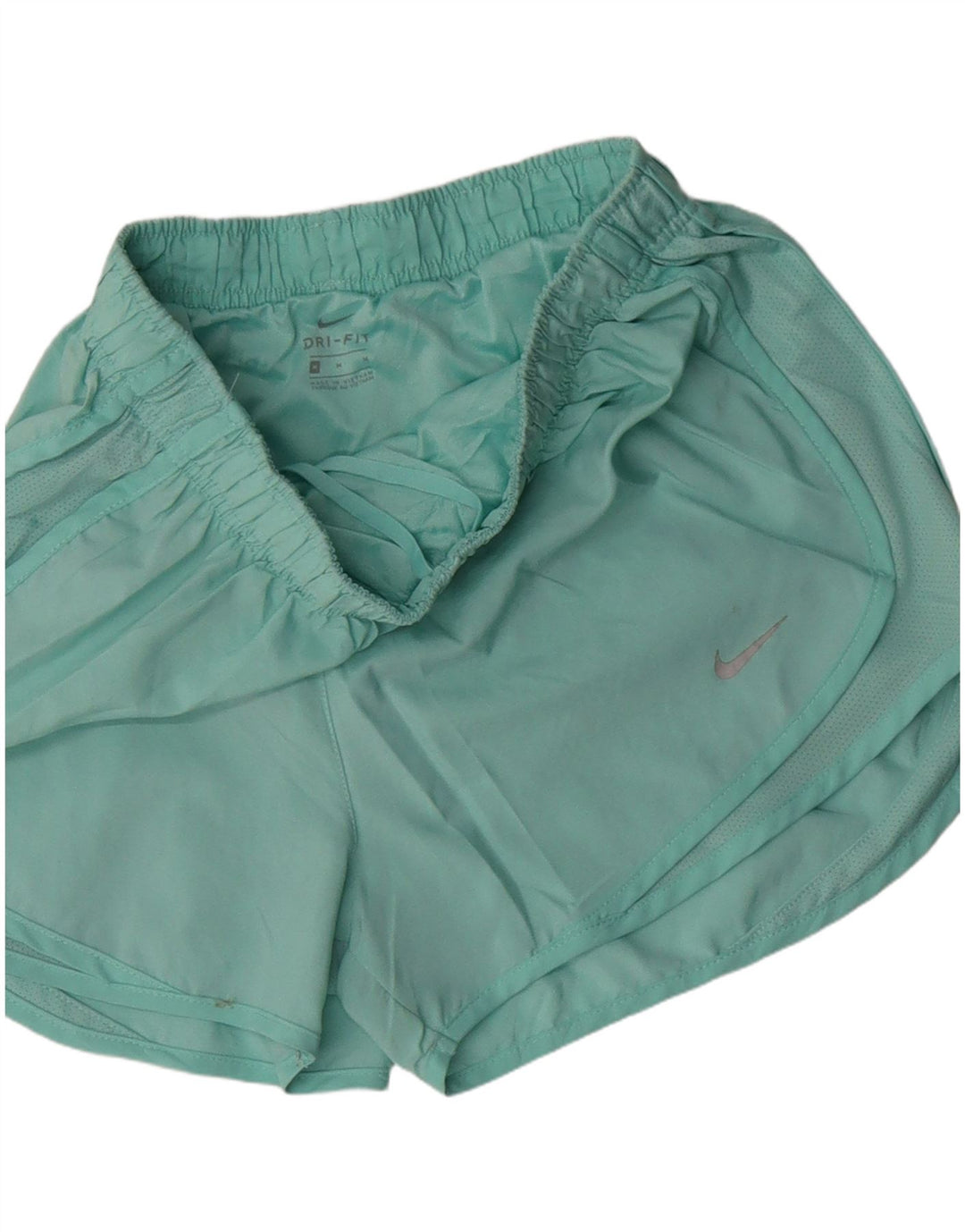 Shorts esportivos femininos Nike Dri Fit UK 12 médio turquesa poliéster