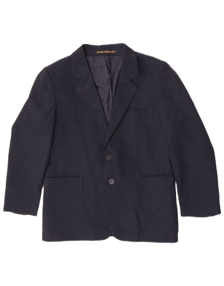 Jaqueta blazer de 2 botões Marks & Spencer Boys 10-11 anos azul marinho poliéster