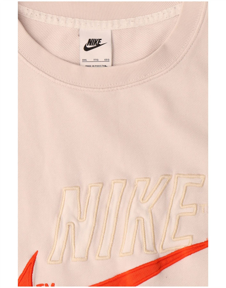 Moletom gráfico masculino Nike Jumper 2XL algodão branco