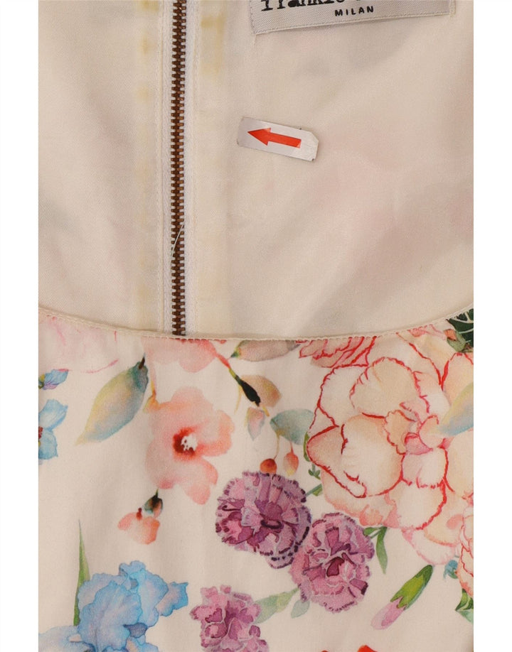 Vestido feminino Frankie Morello sem mangas IT 42 médio branco floral