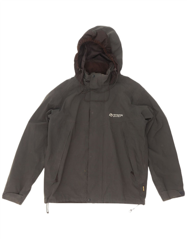 Jaqueta de chuva com capuz masculina Sprayway UK 38 poliéster cinza médio