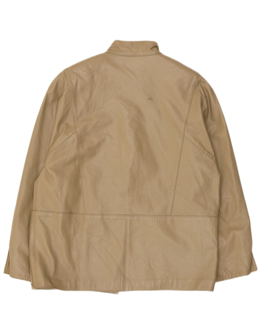 Jaqueta de couro feminina vintage IT 46 grande couro bege