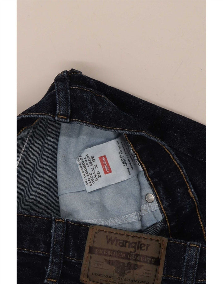 Wrangler Mens Straight Jeans W36 L32 Azul Marinho Algodão
