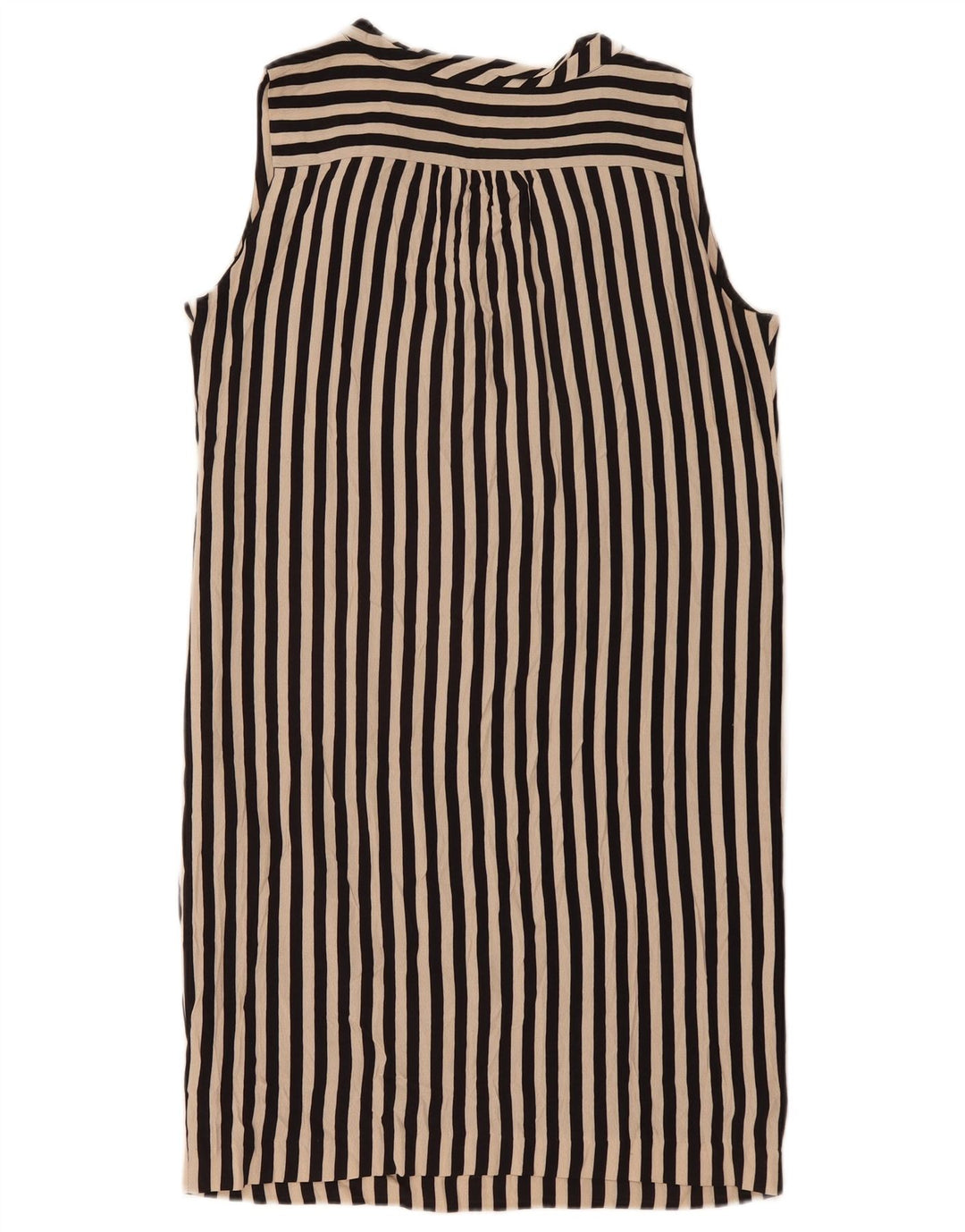 Vestido feminino sem mangas Zara UK 14 viscose listrada preta média
