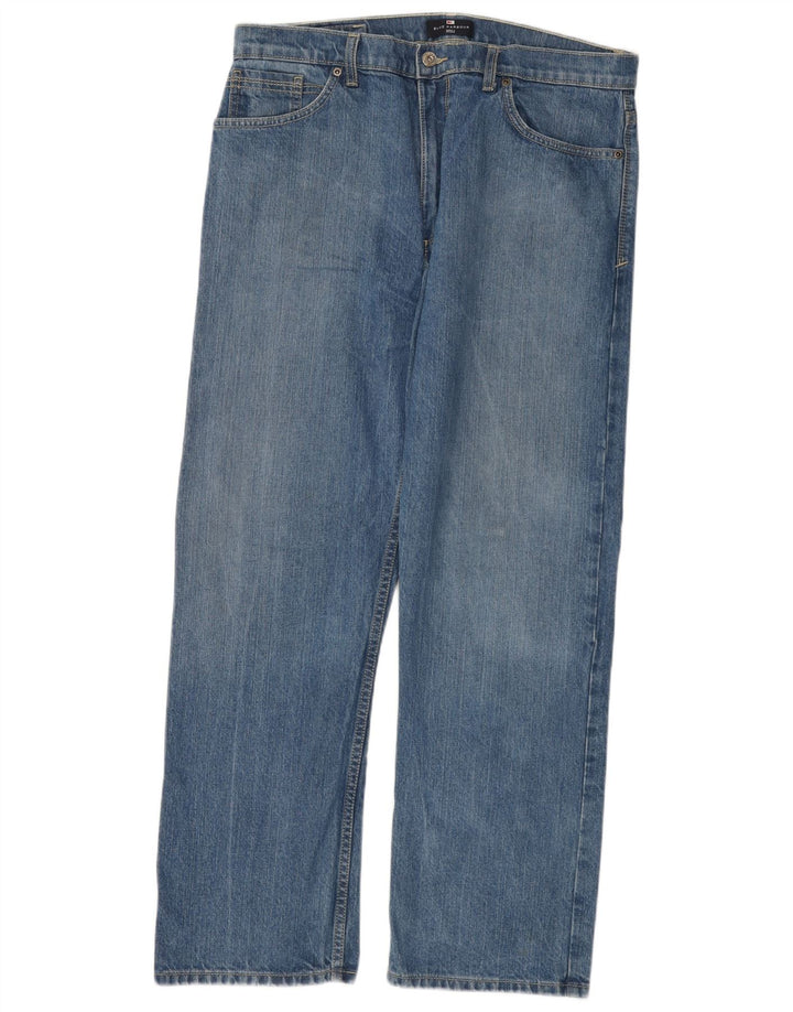 MARKS & SPENCER Masculino Blue Harbor Straight Jeans W36 L29 Azul Algodão