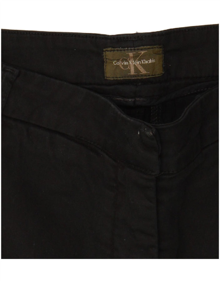 CALVIN KLEIN Calça feminina cortada reta cáqui W26 L25 preta