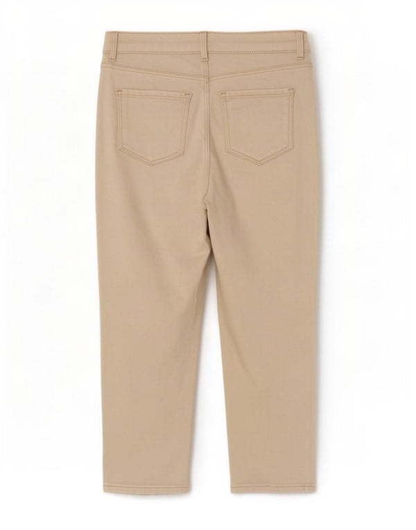 Calça jeans feminina Marks & Spencer UK 12 médio W28 L21 algodão branco