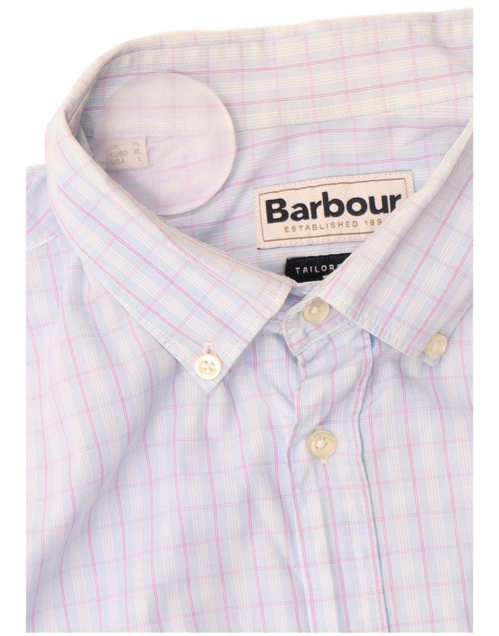 Camisa masculina BARBOUR sob medida XL algodão guingão azul