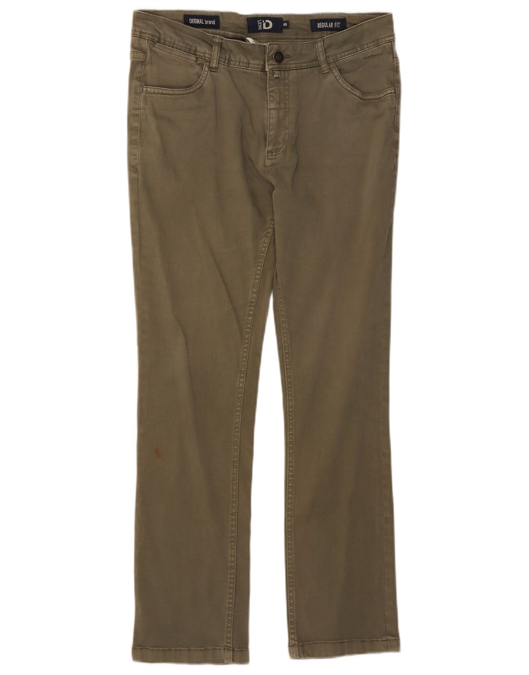 Calça feminina reta casual Dack's IT 46 grande W32 L28 cáqui