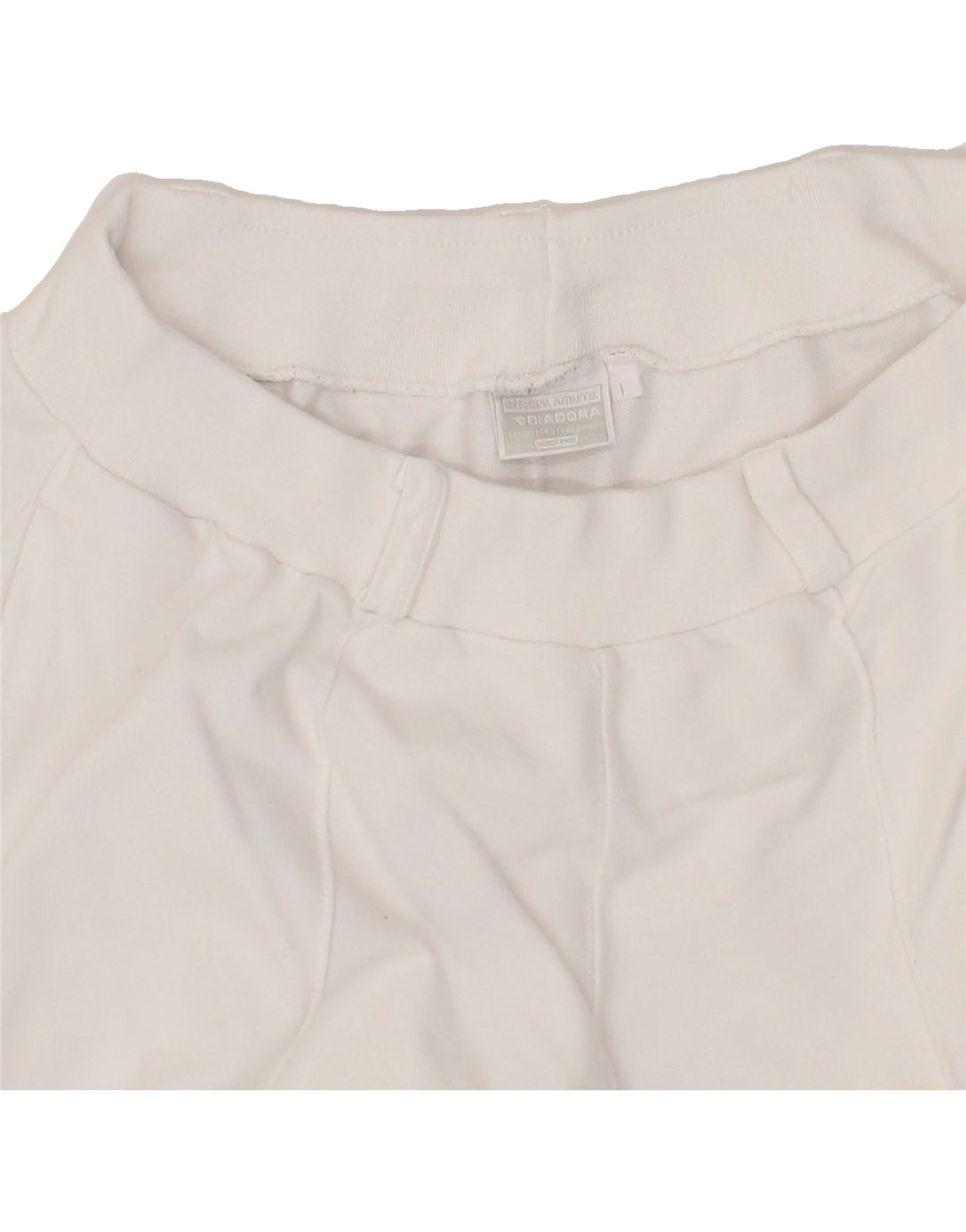 DIADORA Womens Tracksuit Trousers UK 14 Large White Cotton Vintage Diadora and Second-Hand Diadora from Messina Hembry 