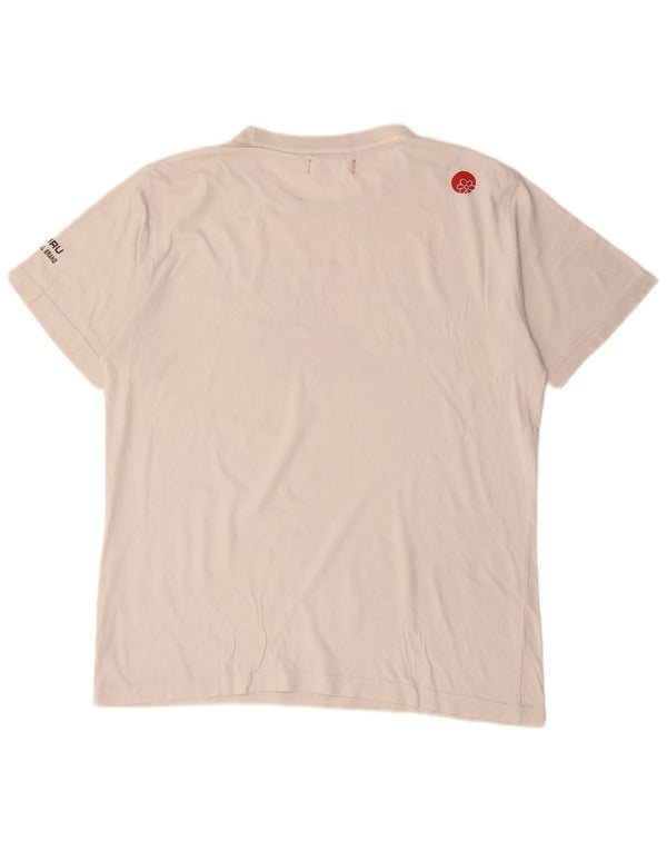 Camiseta gráfica masculina Guru Top XL algodão branco