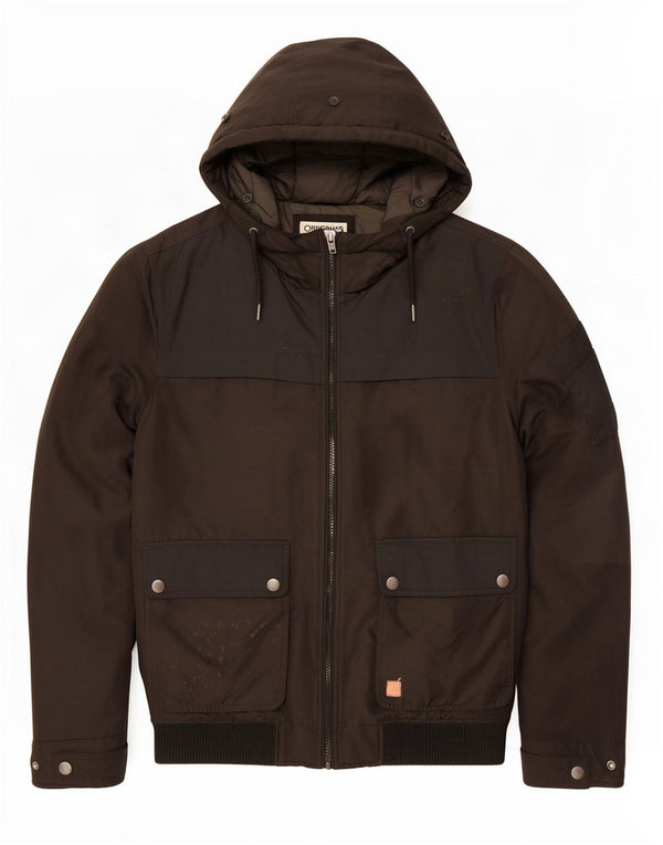 Jaqueta bomber masculina com capuz Jack & Jones Reino Unido 40 grande poliéster preto