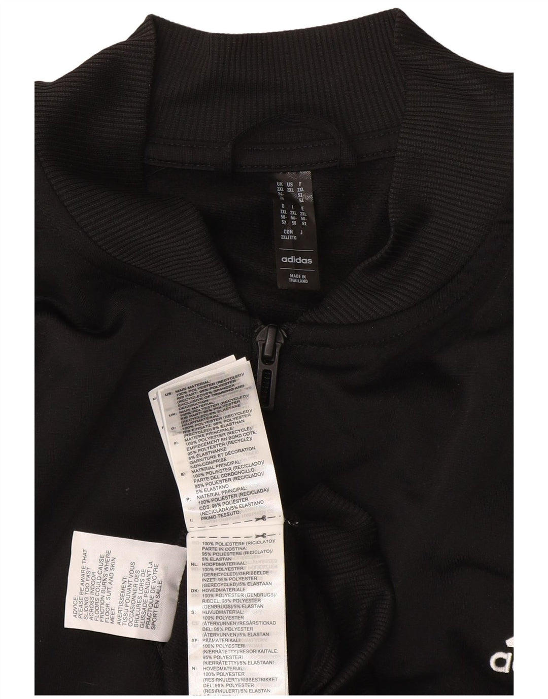 Adidas Womens Tracksuit Top Jacket UK 24/26 2XL Preto Poliéster