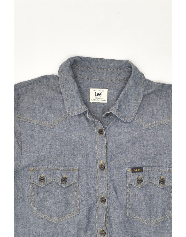 LEE Womens Pullover Shirt UK 10 Small Grey Cotton Vintage Lee and Second-Hand Lee from Messina Hembry 