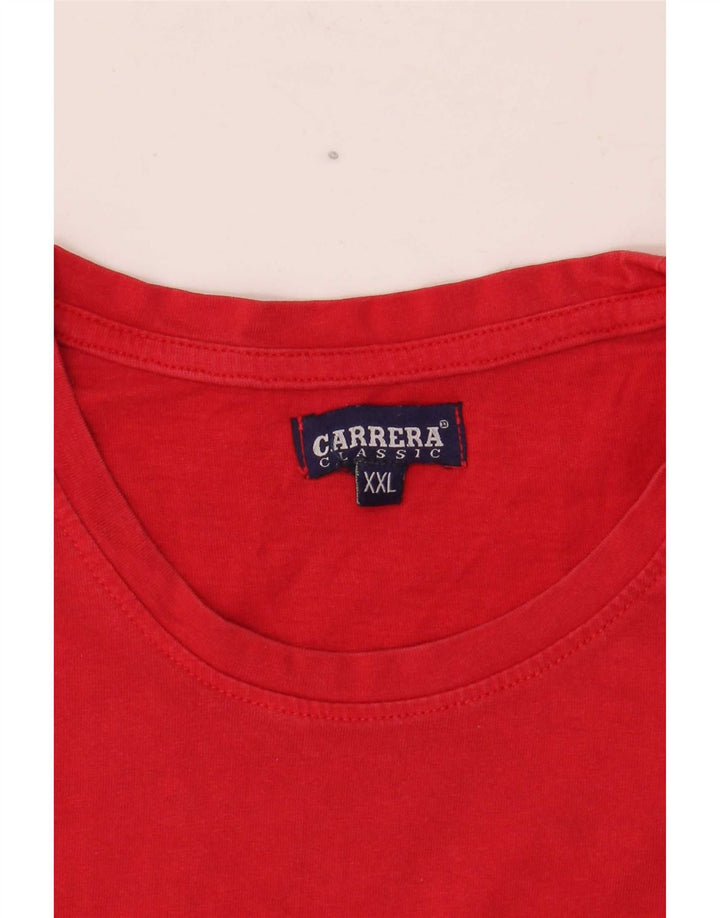 Camiseta gráfica masculina Carrera Top 2XL algodão vermelho