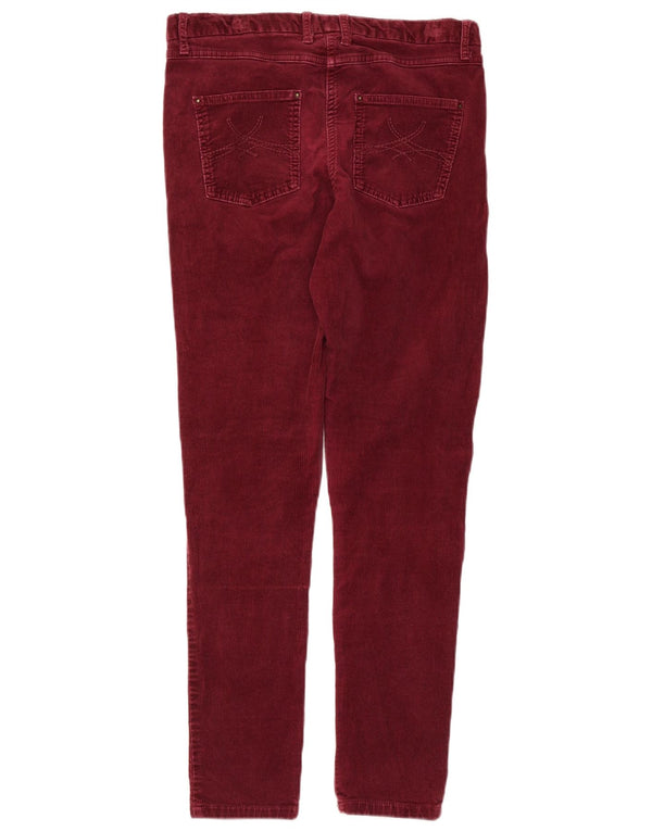 Calça feminina de veludo Marks & Spencer Reino Unido 10 pequena W30 L28 Borgonha