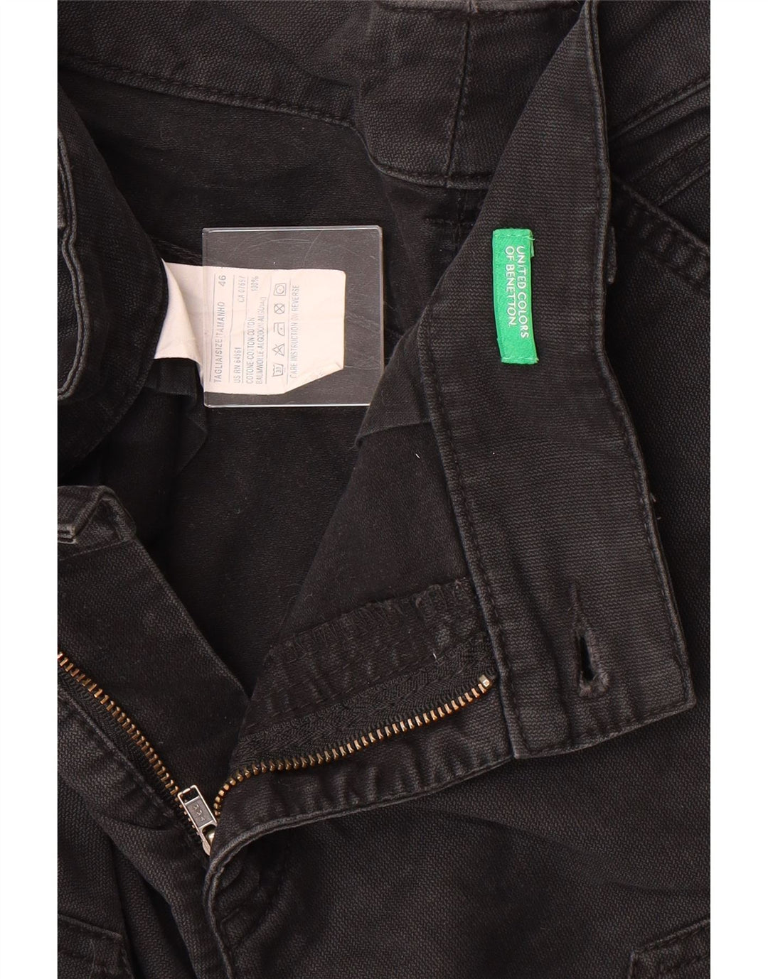 BENETTON Mens Straight Cargo Trousers IT 46 Small W26 L34 Grey Cotton Vintage Benetton and Second-Hand Benetton from Messina Hembry 