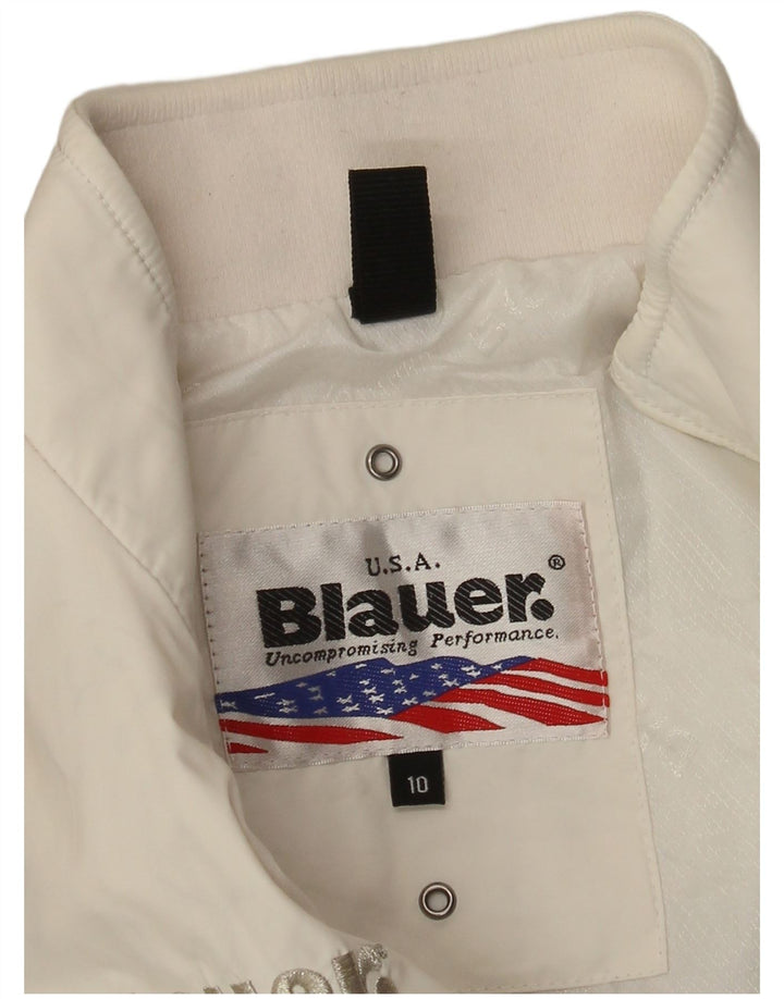 Jaqueta bomber gráfica feminina Blauer 9-10 anos branca clássica