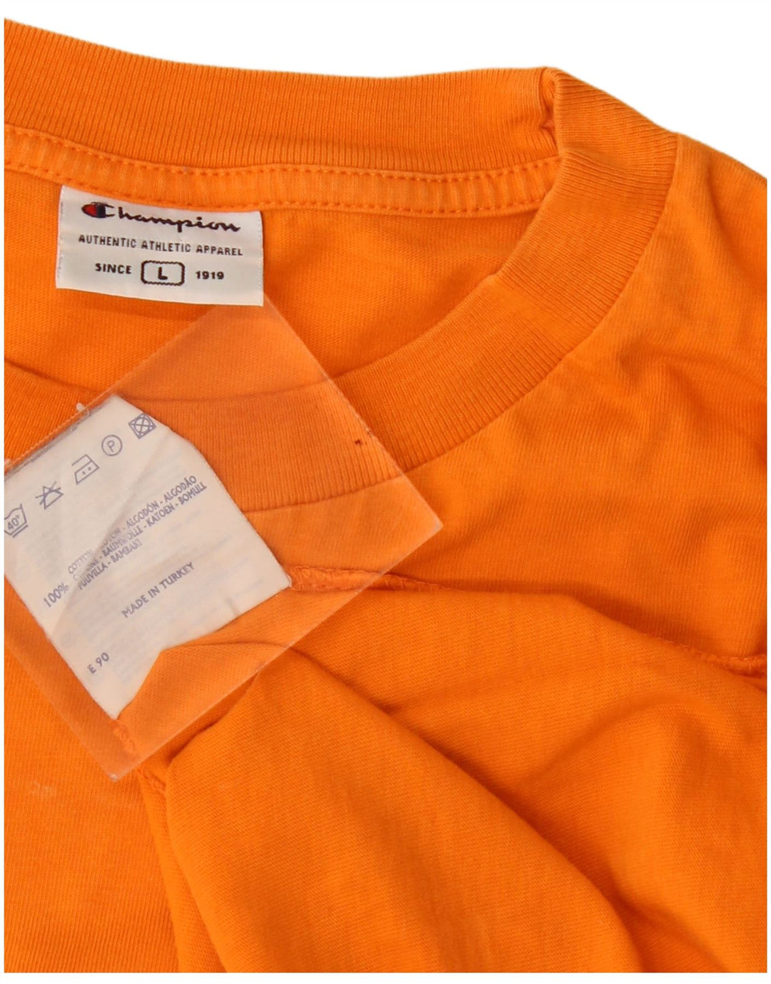 Camiseta masculina Champion grande algodão laranja