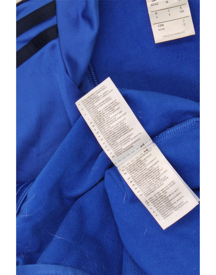 Adidas Mens Tracksuit Top Jacket UK 40/42 Médio Azul Colourblock Poliéster