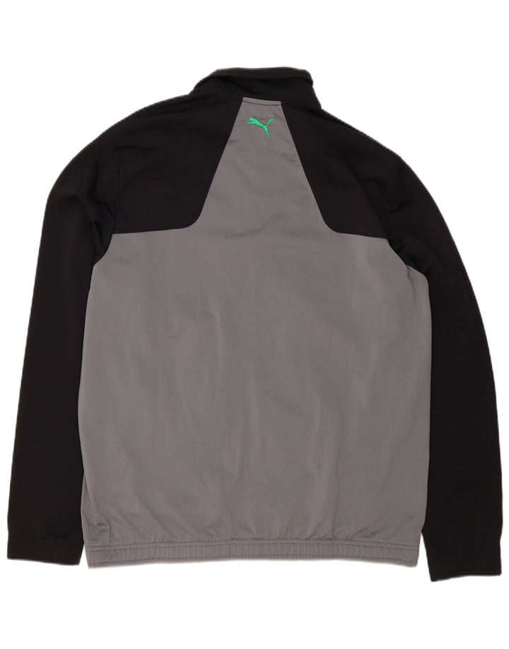 Puma masculino gráfico solto ajuste agasalho jaqueta pequena cinza colorblock