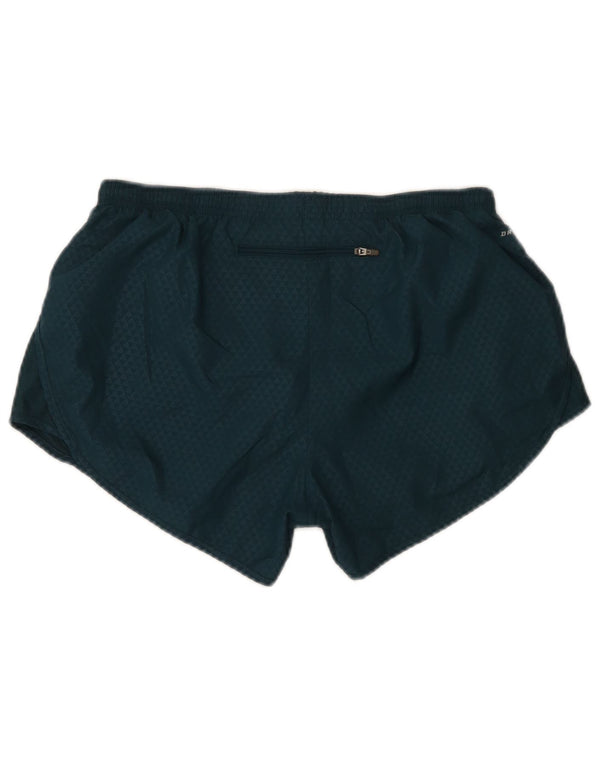 Shorts esportivos femininos Nike UK 14 poliéster manchado verde médio