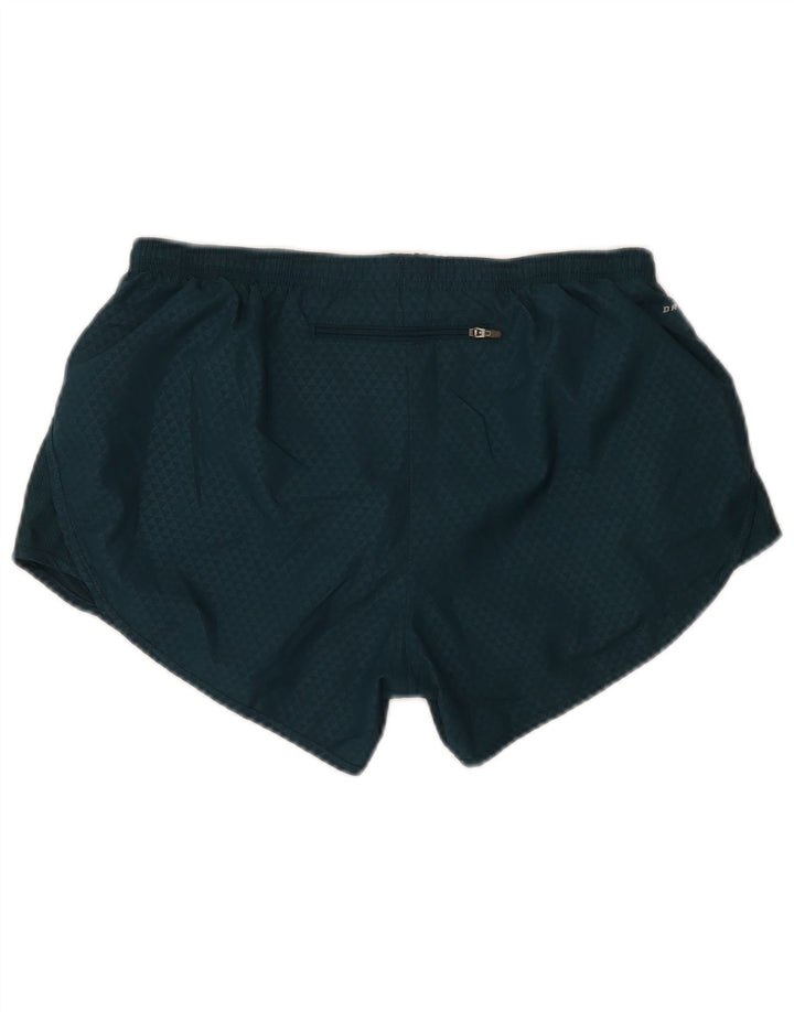 Shorts esportivos femininos Nike UK 14 poliéster manchado verde médio