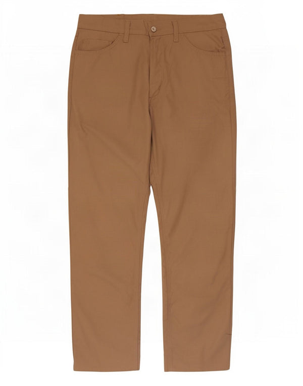 Carrera Calça masculina reta casual W34 L28 algodão marrom