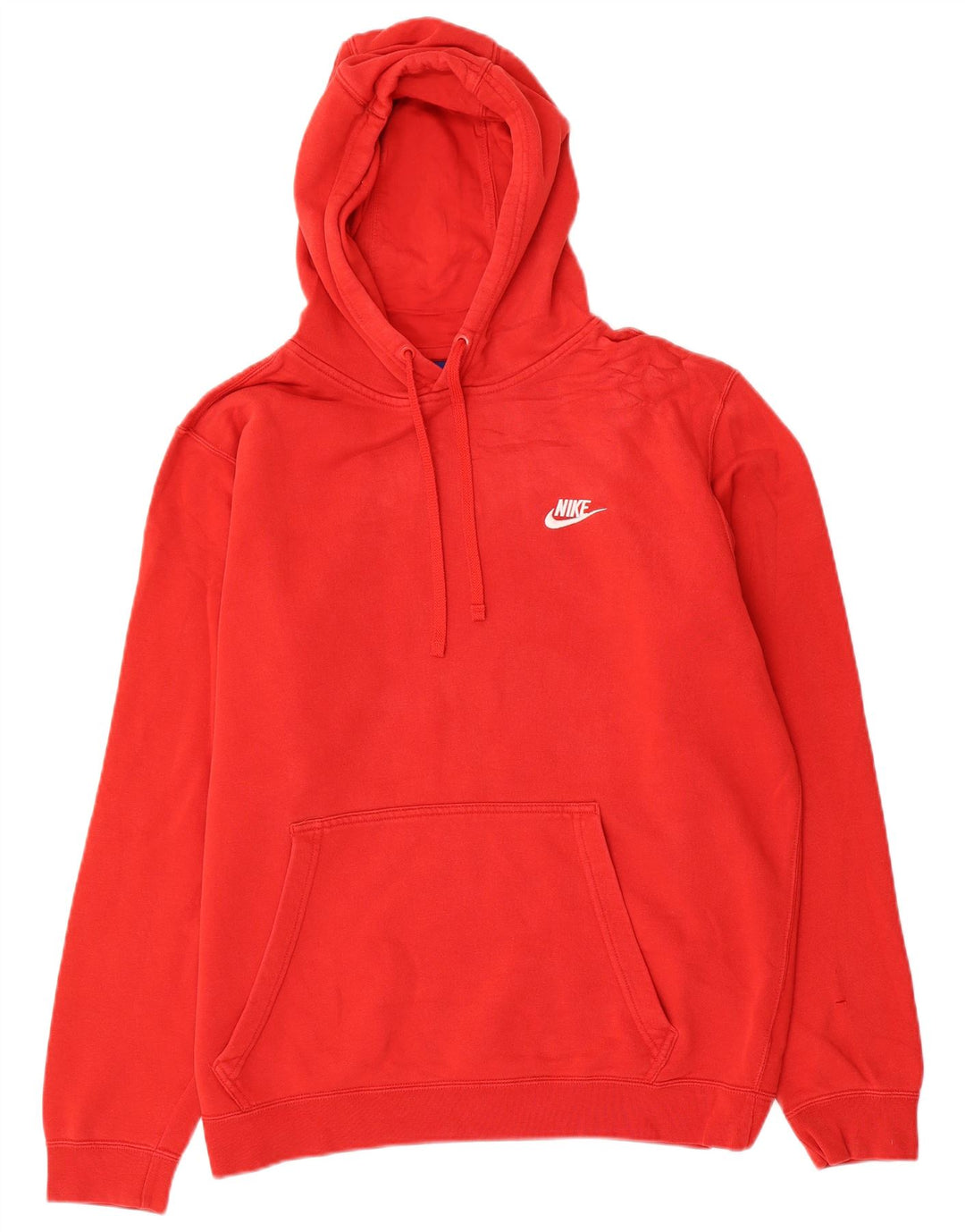 Nike Mens Hoodie Jumper Grande Algodão Vermelho